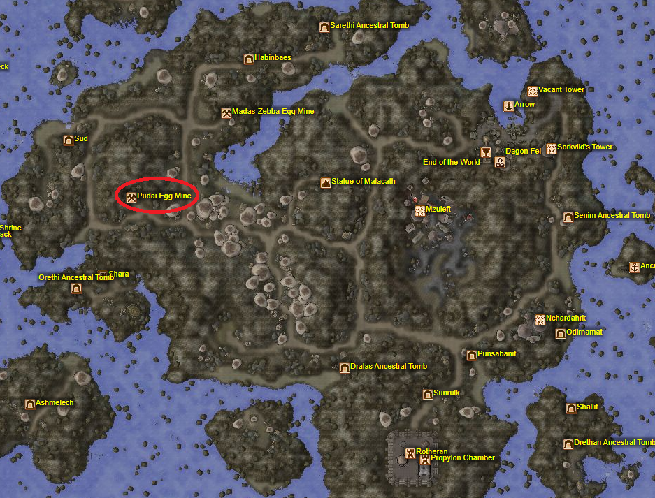 Pudai Egg Mine Map Location